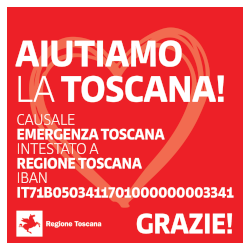 Alluvione, raccolta fondi per la Toscana