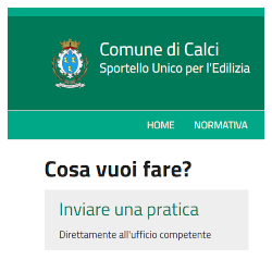 Comune di Calci, Sportello Unico per l’Edilizia (SUE) online